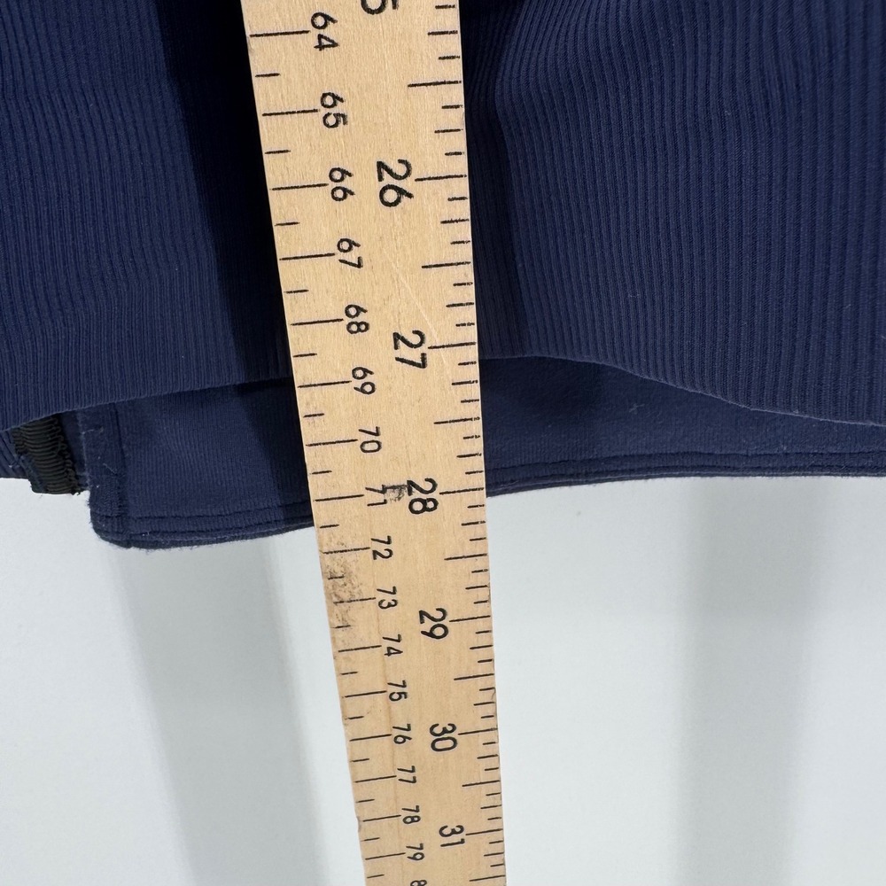 Lululemon Women 4 Bhakti Yoga Wrap Jacket Navy Zip Shawl Collar Thumbholes - Picture 6 of 8